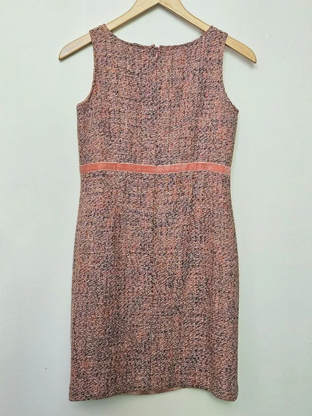 Gap Pink Tweed Bow Sheath Dress Preppy Classic Size 2 - Picture 4 of 9